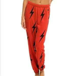 Aviator Nation womans BOLT STITCH REPEAT SWEATPANTS size L